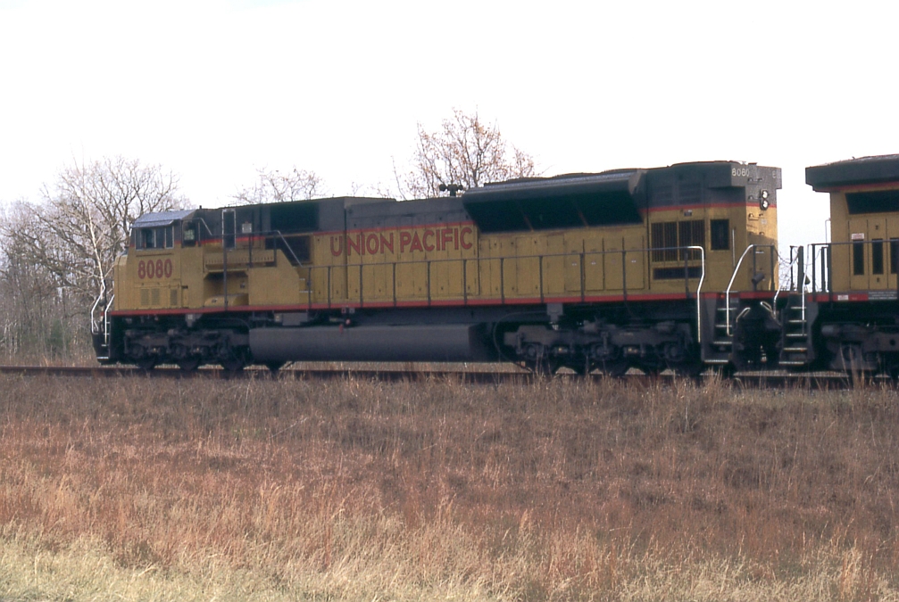 UP 8080 leading an EB coal train
